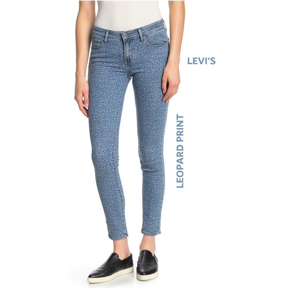 Leopard LEVI'S 711 Skinny Light Wash Mid Rise BNWT - Picture 7 of 10